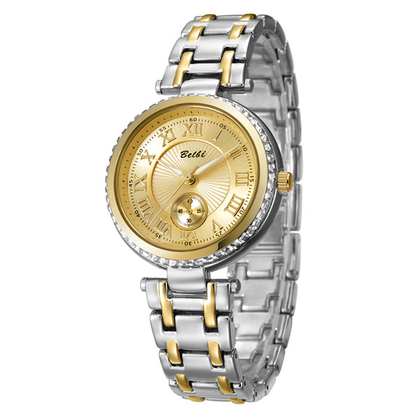 Montre Femme Reloj Mujer New Wristwatch Mode Montre à quartz Alliage Regarder Sangle Bijoux Boucles BELBI Marque