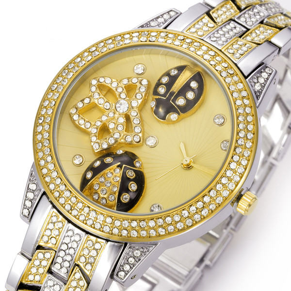 New Dress Prestige Montres Femmes Lady Montre Mouvement à quartz Coccinelle et Fleur Intérieur Fashion For Belbi