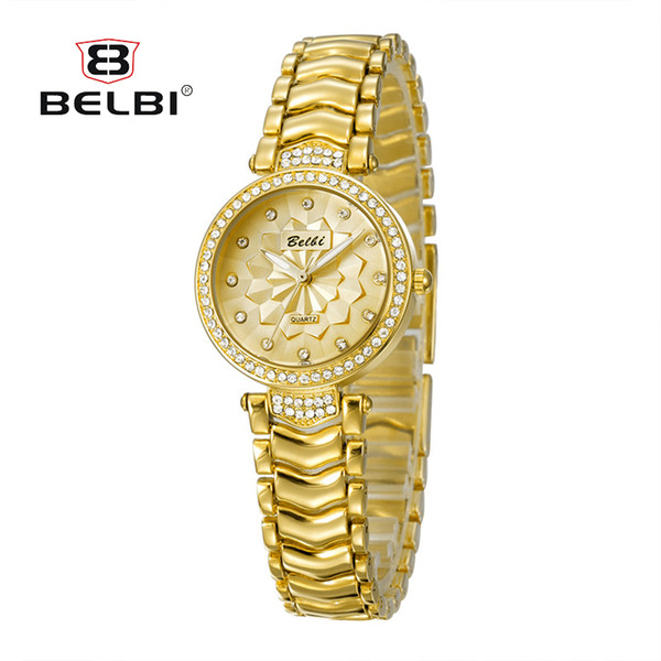 Top Ladies Luxury Brand Quartz Watches Fashion Casual Dress Wristwatches Free Shipping Wholesale For BELBI 9822