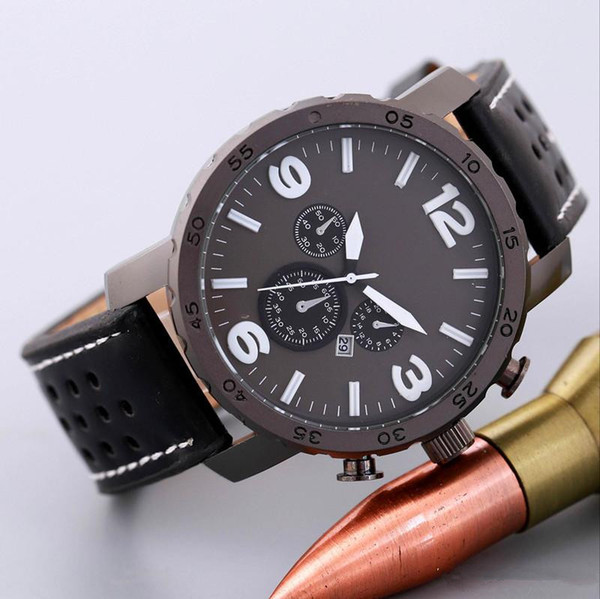 2019Advanced,New Fashion Big Dial Luxury Fashion Design Men,Leather Strap Quartz,Montre Clock WristwatchLuxury Waterproof