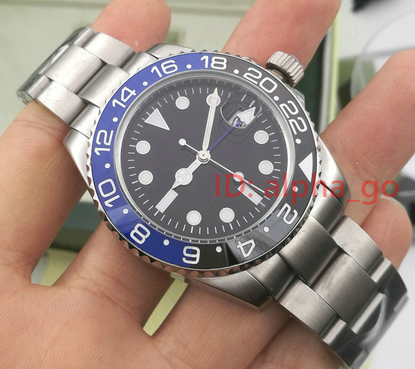 2019 New GMT Ceramic Bezel Mens Mechanical Stainless Steel Automatic 2813 Movement Watch Sports batman Watches Wristwatches