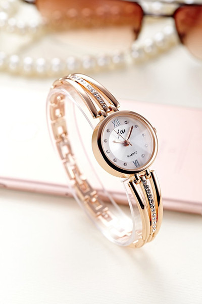 rhinestone bracelet stainless fashion dress watch JW brand luxury watch fashion dress quartz waterproof watch wholesale