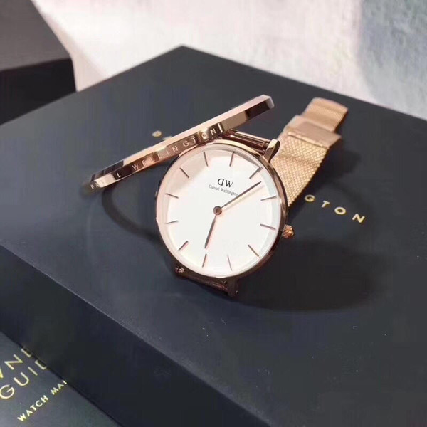 Top Quality Daniel Wellington Watches and Bracelets 2pcs Sets Stainless Strap Quartz DW Watches Jewelry Womens Gift 32mm Dial Wholesale