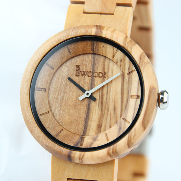 READER Unisex Fashion Style Watch Top Luxury Brand Wooden Design Quartz Mechanism Watches Olive Wood High Quality Band Material