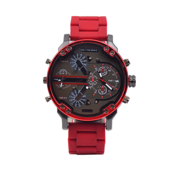 New Quartz Watches Silicone Strap Multifunction Multiple Time Zone Male Force Military Movement DZ Style Watch waterproof