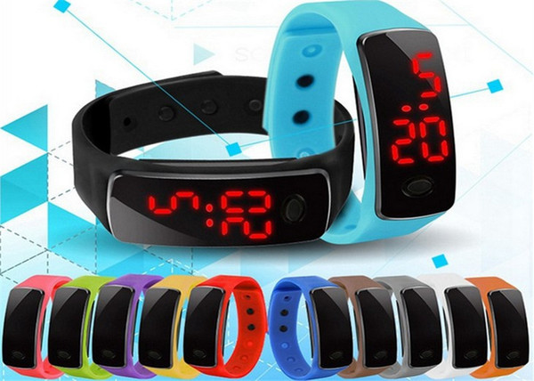 New Fashion Sport LED Watches Candy Belt Jelly Men Women Silicone Rubber Touch Screen Digital Watches Bracelet Sport Wrist Watch