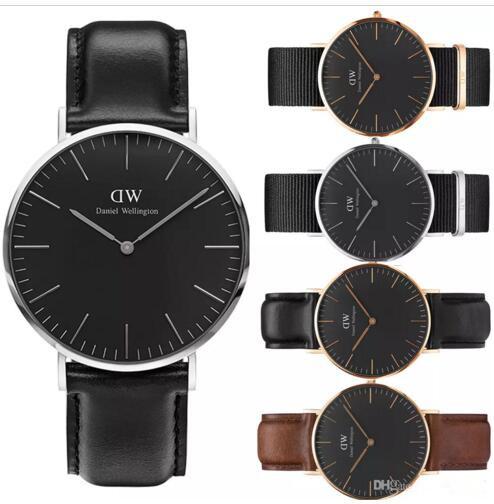 2018 New Black mens Daniel W- watches 40mm Men watches 36 Women Watches Luxury Quartz Watch DW Female Clock Relogio Montre Femme Reloj