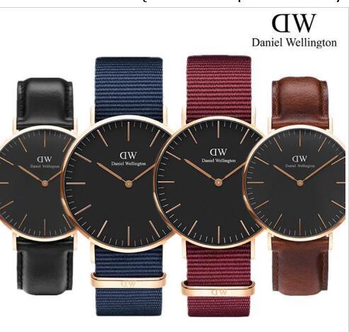 2018 New fashion Men watches Red Blue Nylon Belt Business Casual DANIEL WELLINGTON Brand Quartz Watch bracelet box dw gift