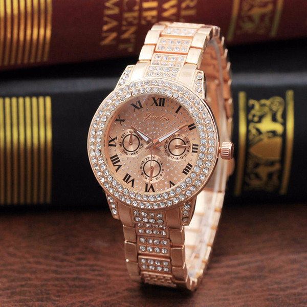 three eyes lady's watch full drill quartz watch female watch