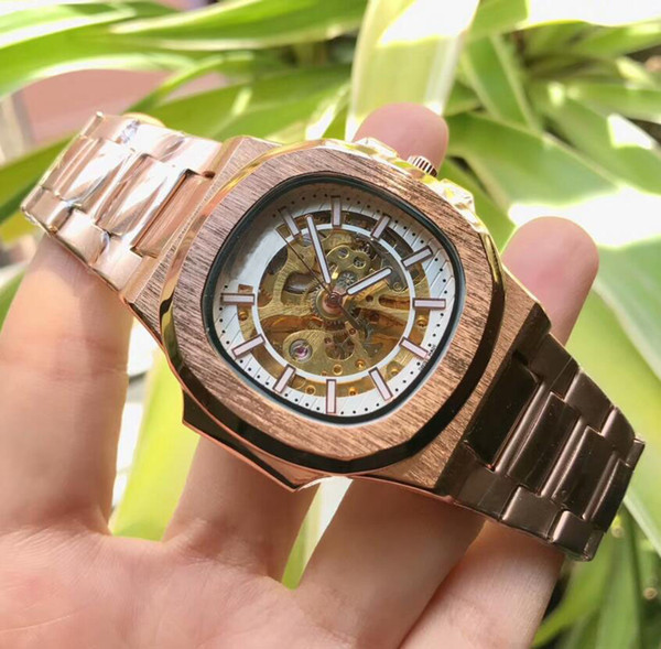 Top lux ury mens watches 42mm full stainless steel strap Mechanical Automatic wristwatch Free shipping