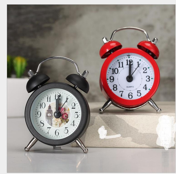 Creative metal material small alarm clock idyllic fresh desktop mini alarm clock activities festival gifts