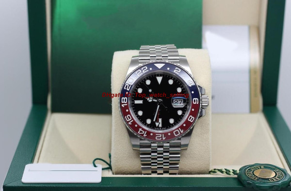 2018 New Style watch with Original Box Mens GMT II Pepsi S/S Red Blue 40mm 126710 Ref 126710BLRO Asia 2813 Automatic Mens Watch