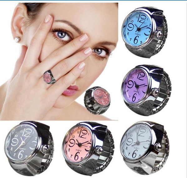 Dial Quartz Analog Watch Creative Steel Cool Elastic Quartz Finger Ring Watch Lady Dress Women watch Diamond Chimes Diamond