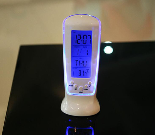 Multifunctional creative LED leisure luminous music timepiece blue temperature display alarm clock calendar luxury electronic clock