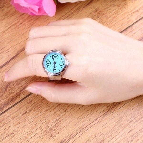 Creative Elastic Women Men Quartz Finger Ring Watches goo