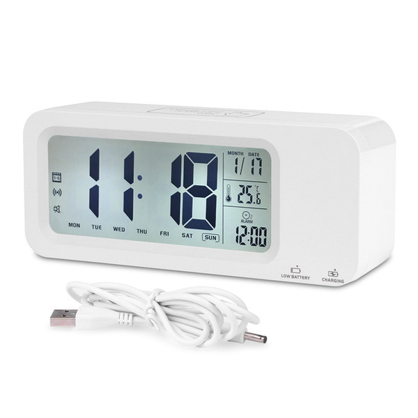 Digital Alarm Clock, Relohas Talking Clock with 3 Alarms, Smart Touch Backlight, Snooze, Built-in Rechargeable Lithium Battery Operated