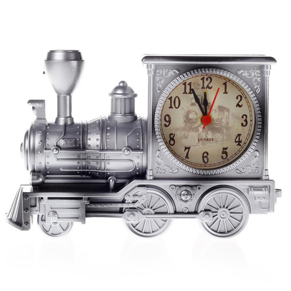 2019 Sale Top Fashion Quartz Unisex Dora Locomotive Alarm Clock ,fashion Retro Style Patter,train' S Head Shape-silver Color