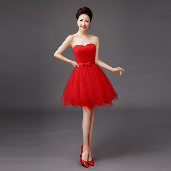 Shanghai Story Vestido Sweet heart Strapless Cocktail Dress Fashionable Strapless Short Bridesmaid Dresses Elegant A Line Party Dress