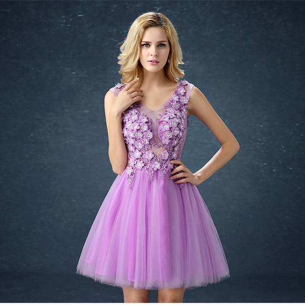 Shanghai Story Vestido Prom Dresses V Neck Cocktail Dress Fashionable Strapless Short Bridesmaid Dress Elegant A Line Purple Party Dress