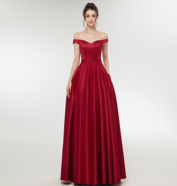 Real Photos Elegant V-Neck Off Shoulder A-Line Custom Long Burgundy Bridesmaid Dresses Plus Size Floor Length Maxi Dress for Wedding Party