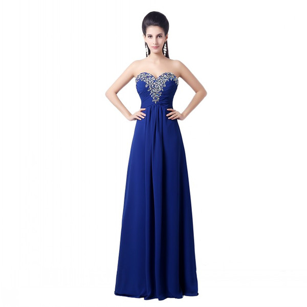 Royal Blue Lace-Up Cheap Evening Dresses A-Line Chiffon Sexy Prom Dress ZAHY Original Real Pictures Prom Dress Vestido