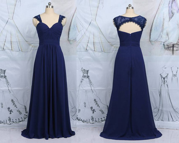 Navy Blue Bridesmaid Dresses Long Lace Pleats Ruched Sweetheart Open Back Wedding Dress For Guest Formal Dresses Long Party Maid Of Honor