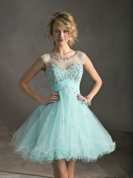 2017 Light Blue New Homecoming Dresses Beaded Short Cocktail Party Prom