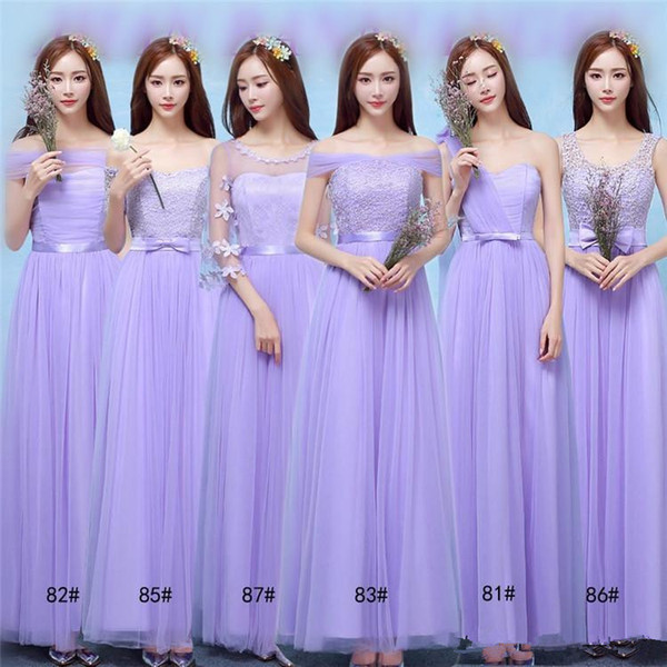 2018 New Long Bridesmaid Dresses Women Wedding Prom Party Cocktail Elegant Evening Gowns Beautiful Beach Lavender Dresses