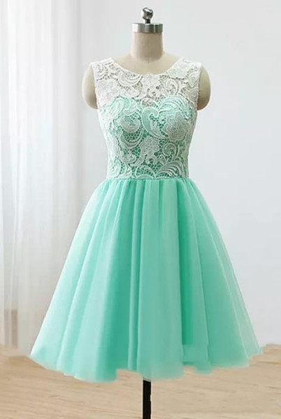 Simple Vintage Bridesmaid Dresses With A-Line Jewel Sleeveless Back Covered Button Knee-Length Short Homecoming Dresses Cheap