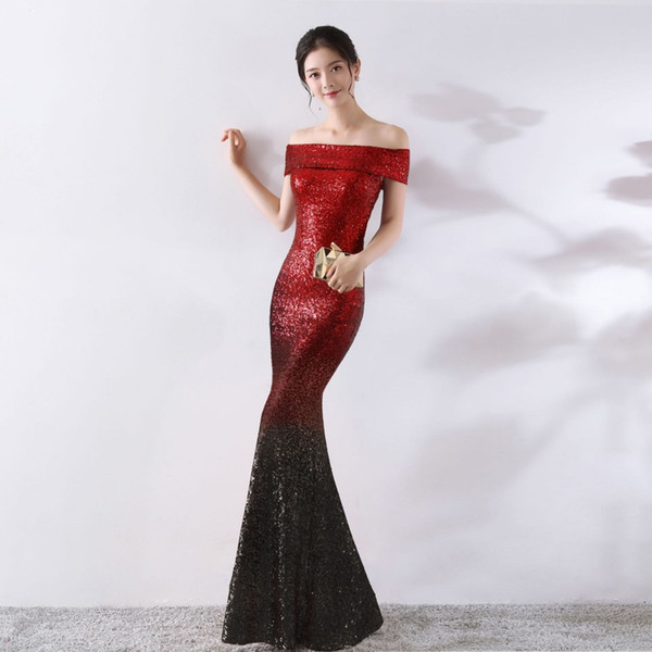 Red and Black Sequined Bridesmaid Dresses Mermaid Luxury Bling Bling Maid Of Honor Gowns In Stock Vestido De Noiva