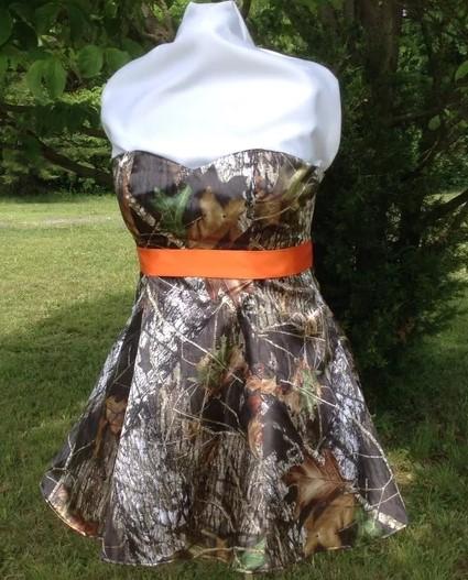 Short Mossy Oak CAMO Bridesmaid Dress Strapless Country Wedding