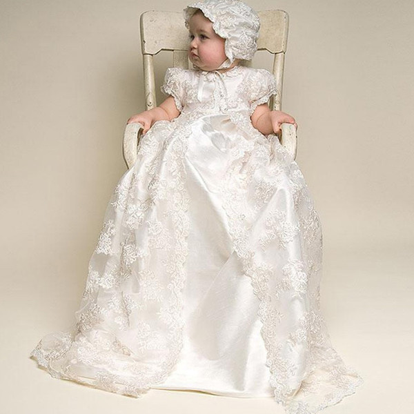 Christening Gown Baby Girl Newborn Lace Toddler Dedication Baptism Dress for Age 3-24 months