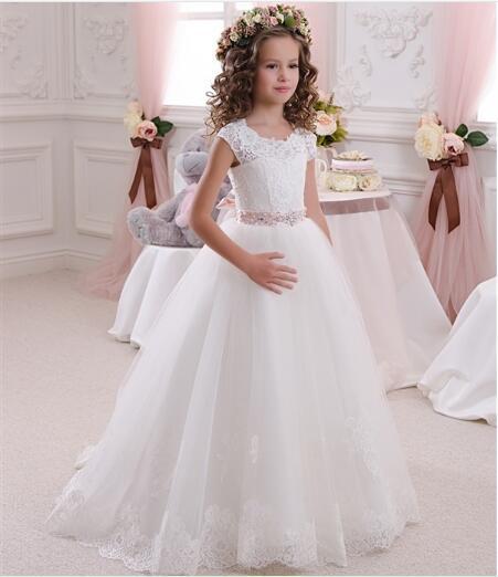 New Summer Baby Girls Party Dress Evening Wear Long Tail Girls Clothes Elegant Flower Girl Dress Kids Baby Dresses