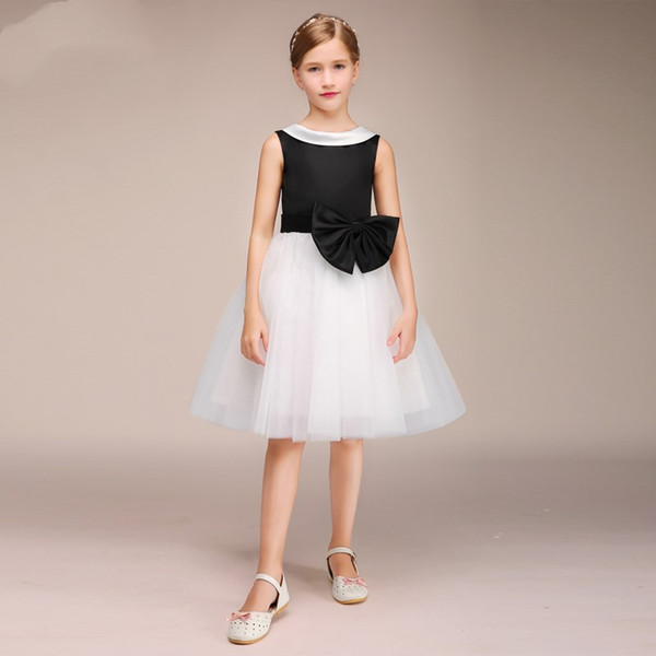 Vintage Princess Flower Girl Dresses With Sash Illosion Flowergirl Dresses Knee Length Flower Girl Dresses for Wedding