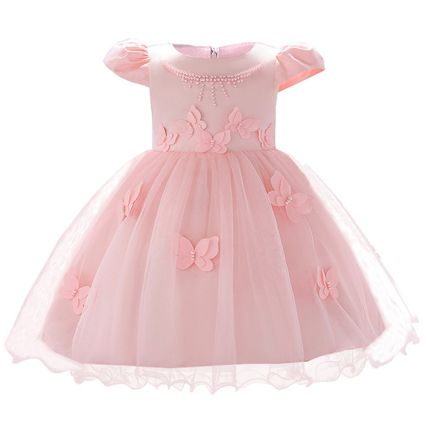 baby girl dress lace tulle baptism dress girl first year birthday beaded applique wedding party costume baby children clothing