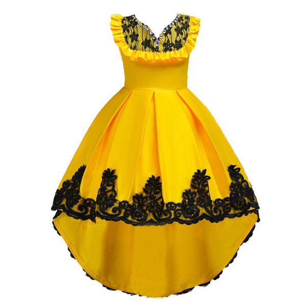 Diamond Flower Girls dresses Birthday Wedding Party Pageant Long Princess Dress Kid Christmas Costume Clothes New pattern evenign Prom Gown