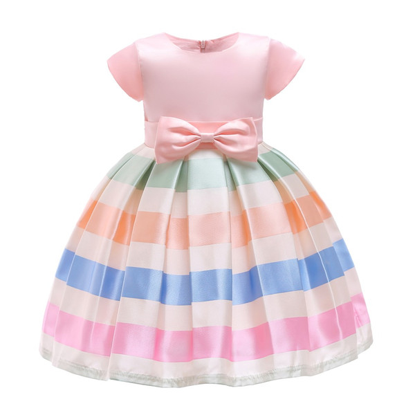 Girls Dress Summer girl stripe Princess party Dresses Children clothing Wedding tutu baby girl Clothes 2 3 4 5 6 7 8 9 10 Years