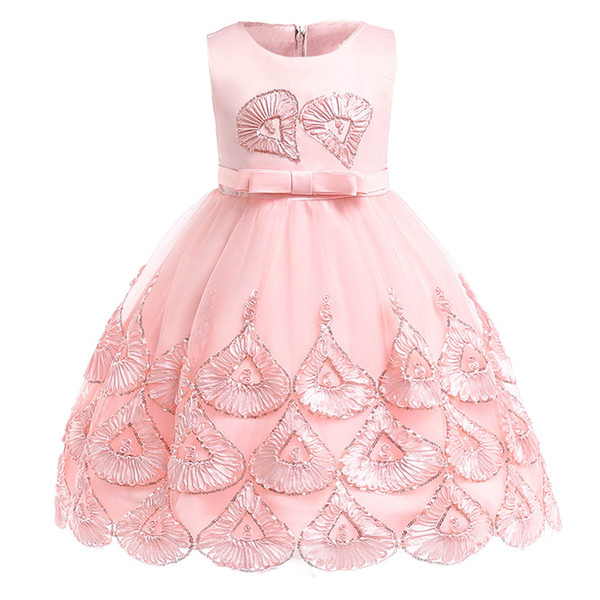 Floral girls dresses baby wedding dress for kids Suquin kids dress girl clothes birthday party princess party 3-10 year clothing