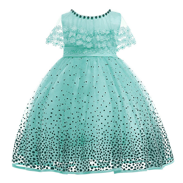 Baby princess dress girl beaded polka dot birthday party dress baby kids christmas clothes 3-10 Years Old children clothing