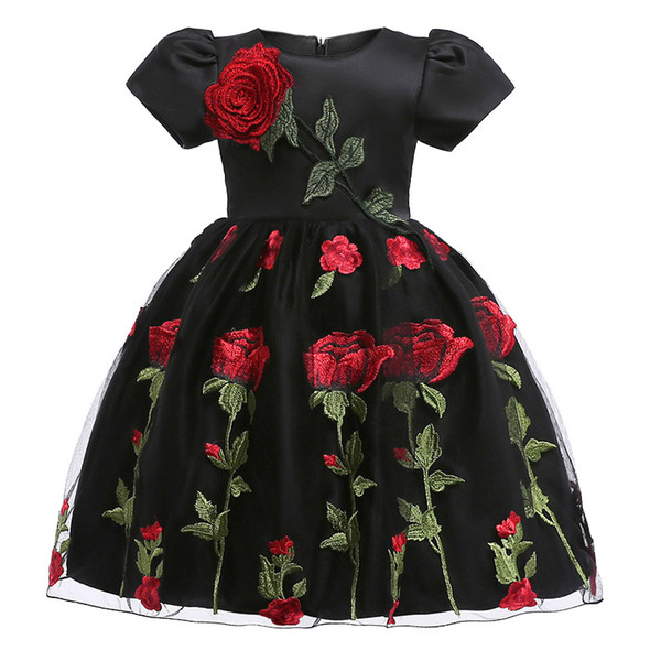 2018 lace flower Girls Dresses autumn winter baby girls clothes Fashion children's clothing for 2-8 yrs girl Birthday Christmas vestidos