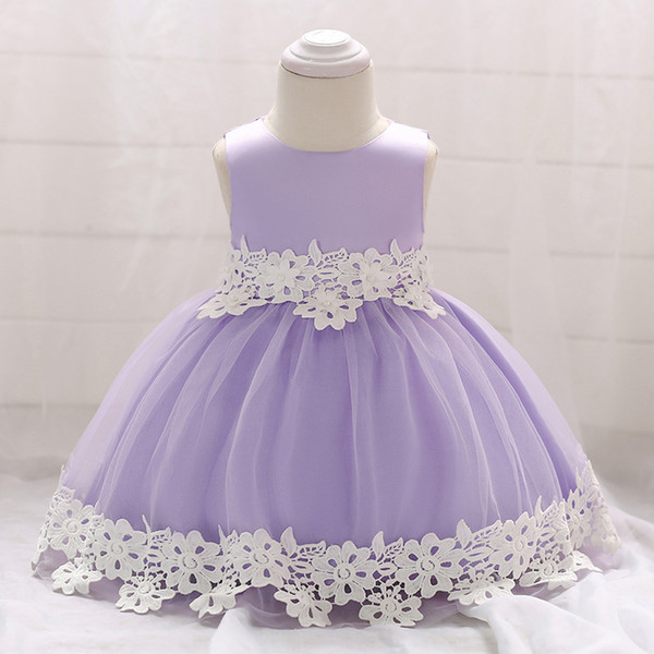 New Baby Princess Flower Girl Dress Lace Appliques Wedding Prom Ball Gowns Birthday Communion Toddler Kids TuTu Dress 2018