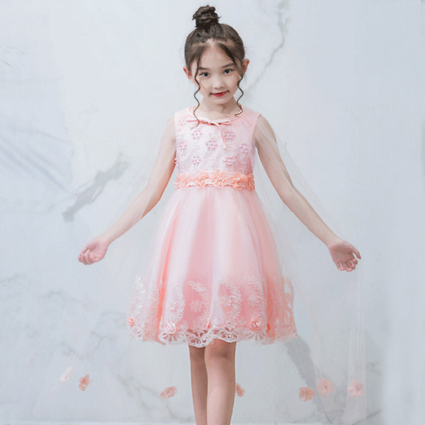 Flower Girl Baby Princess Dress Summer Children Sequin Beaded Removable Shawl Dress Girl Ballerina Dress Party Costume clothing