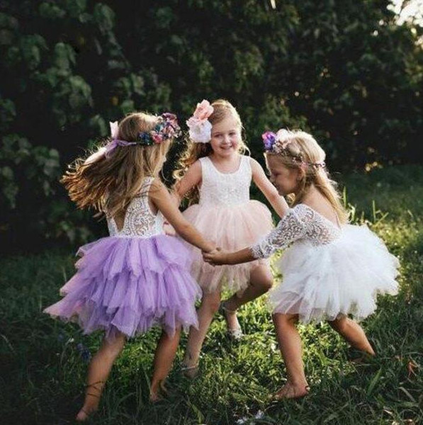 flower girl dresses infant toddler girls delicate lace cake dress children princess backless tutu party gown 1st birthday vestido