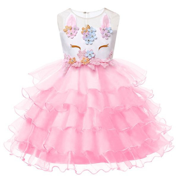 Unicorn Party Dresses Children Halloween Christmas Cosplay Costume For Kids Flower Girls Wedding Dress For Girls Princess Dress