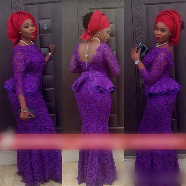 Weddings & Events Sexy new purple lace, lace, lace, buttocks, hips, shoulder sleeves, shoulder sleeves, waist, and low back zipper