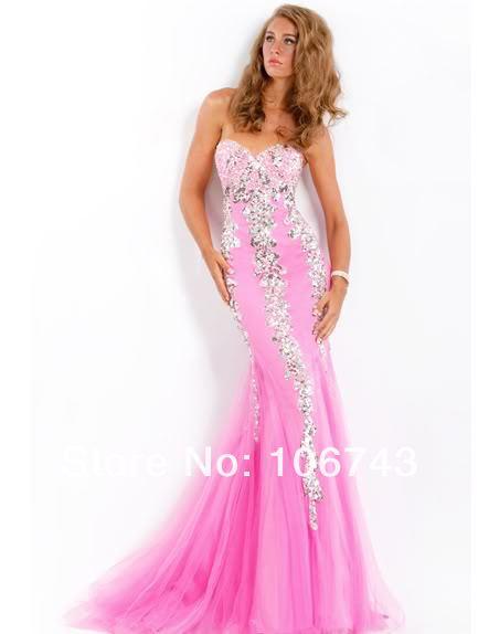 new style Sexy bride wedding sweet princess Custom size Small tail beading mermaid prom dress