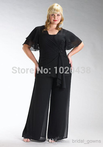 party dress vestido de madrinha new design short sleeve chiffon sexy mother of the bride pant suits dresses