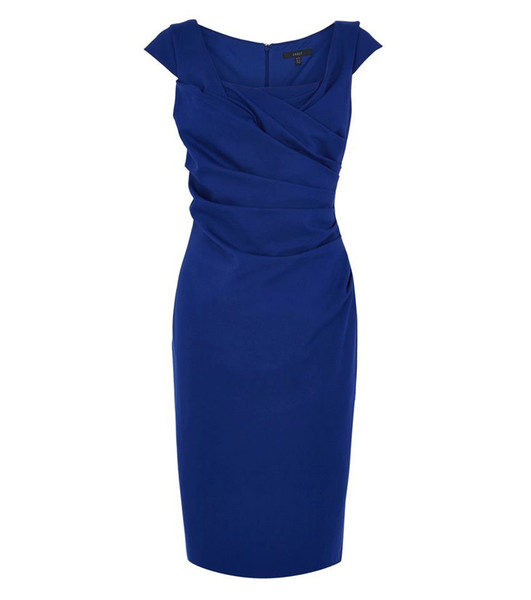 Royal Blue Sheath Knee Length Mother of the Bride Dresses with Ruched for Wedding Party Mother of the groom Dresses