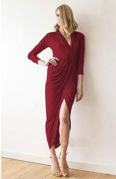 Hot Sell Shetah Burgundy Mother of the Bride Dresses Long sleeves for Wedding Party