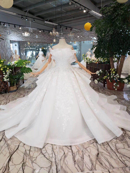 Real Work Vestido De Noiva Luxurious Wedding Dress 2019 Ball Gown Beading Dubai Arabic Muslim Wedding Gowns Glitters Bridal Dresses